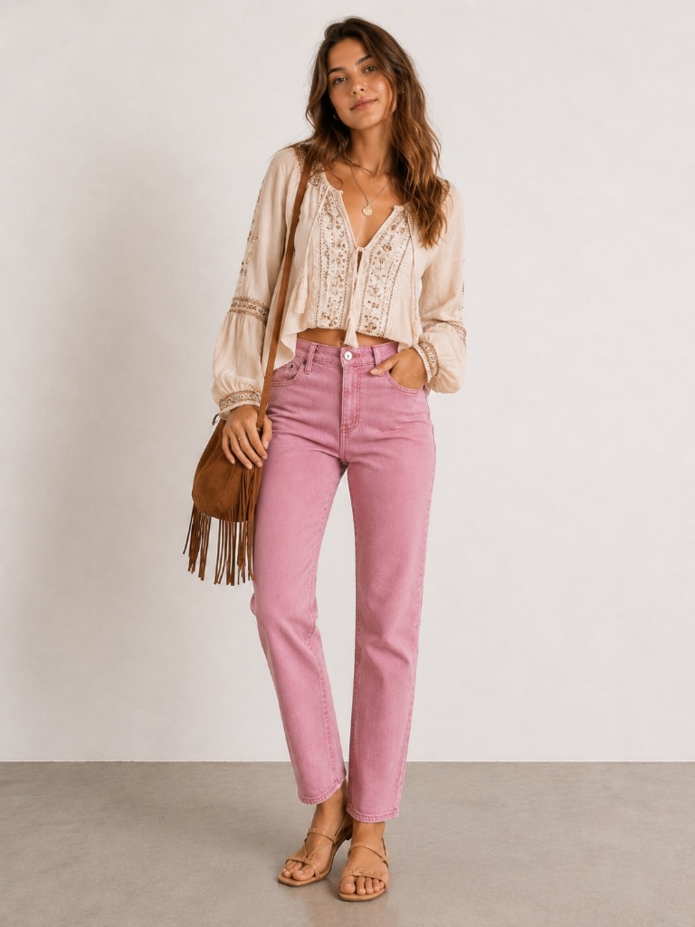 AG ADRIANO GOLDSCHMIED Stevie Ankle Slim Straight Pink Stretch Jeans Size 28R - Picture 7 of 8